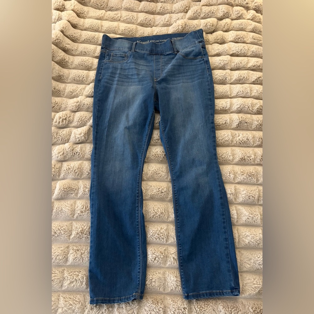 Natural Reflections Dark Blue Straight Leg Jeans
